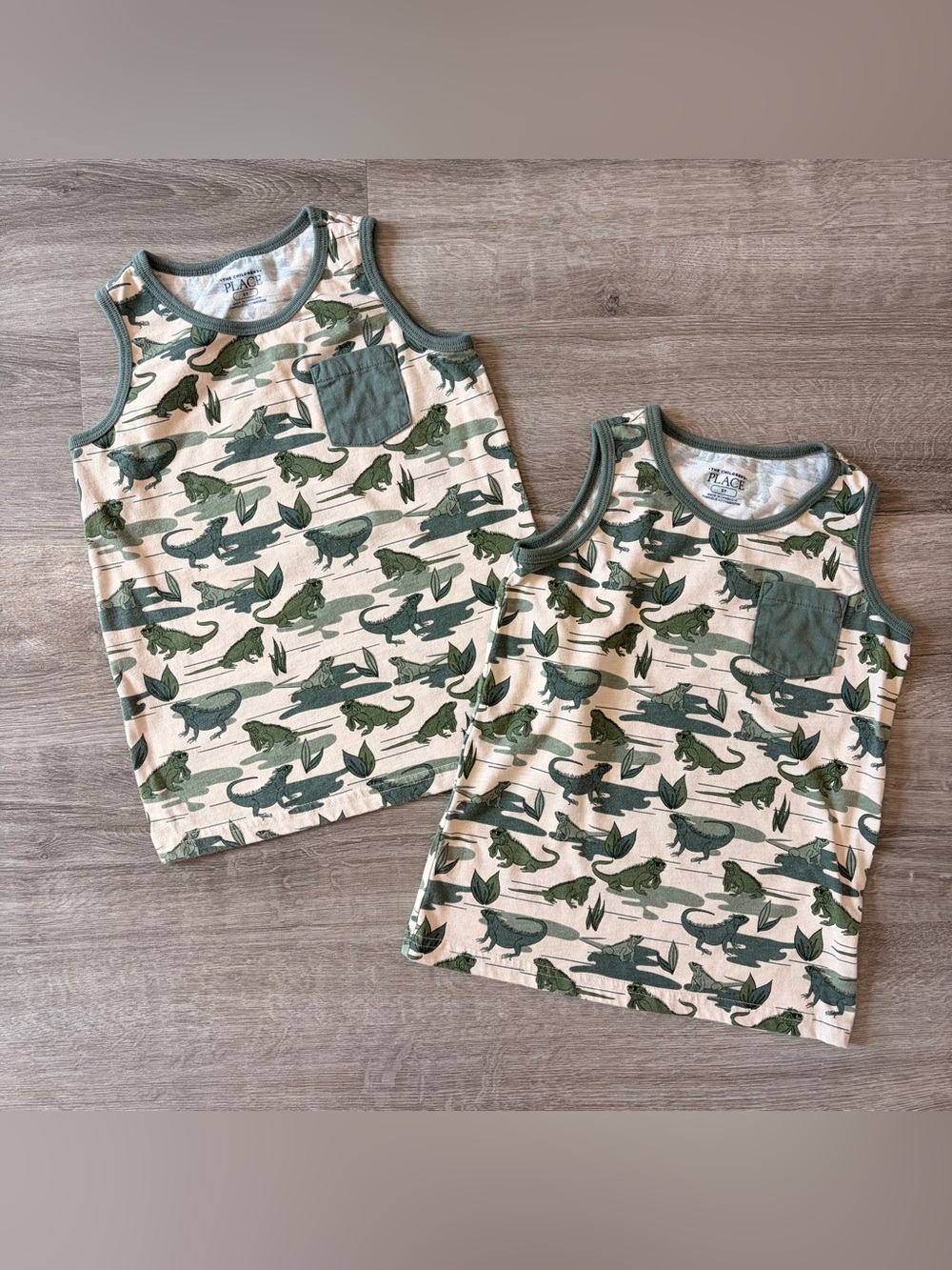 The Children's Place toddler boys dinosaur print tank tops